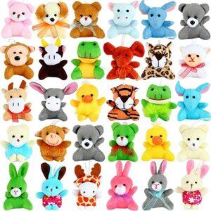 32 Pack Mini Animal Plush Toy Party Favors,Small Plush Stuffed Animals
